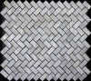 White Herringbone Freshwater Shell Mosaic Nature Mosaic Tile Wallpaper