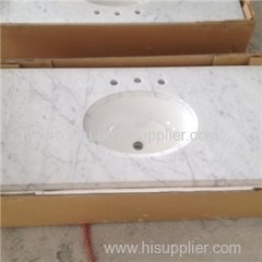 White Marble Vanity Top With Basin