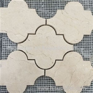 Cream Marfil Marble Mosaics for Flooring Tiles
