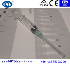 Disposable 5ml luer lock syring plastic high quality PP material with stainless steel needle 21g