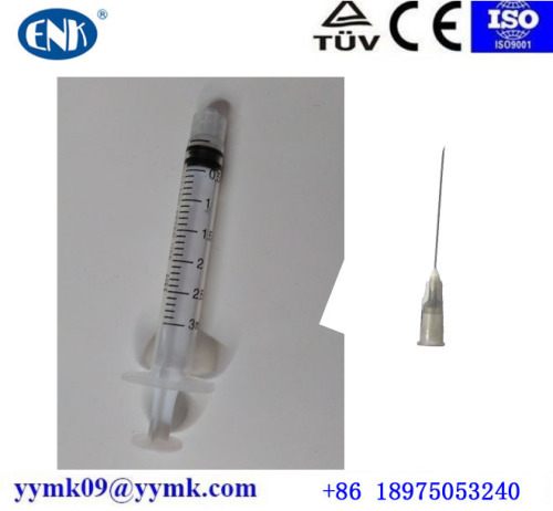 ENK superior quality single use syringes 3ml slip tip with 23g 1" needle