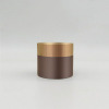 Brown coating bamboo plastic cosmetic cream container