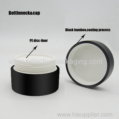 50g black coating color bamboo cream jar