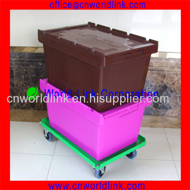  4 Wheels Heavy Duty Plastic Dolly Moving Plastic Pallet Dolly Cart