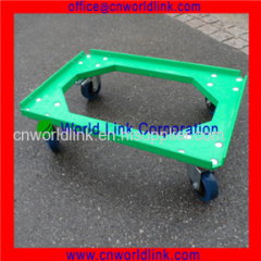 4 Wheels Heavy Duty Plastic Dolly Moving Plastic Pallet Dolly Cart