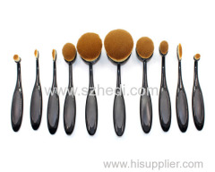 Professional nylon hair black oval makeup brush