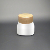 50g opal glass cream jar with bamboo screw lid