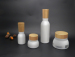 40ml luxury opal glass lotion bottle wooden lid