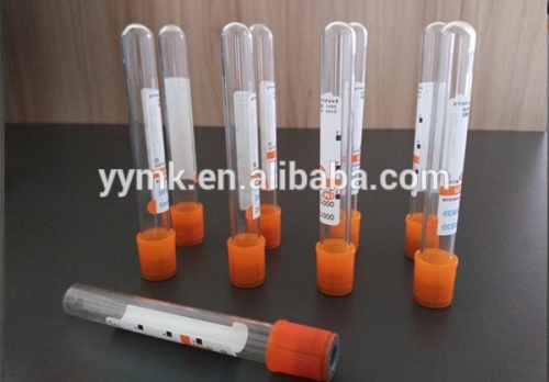 Orange cap vacuum blood taking tubes for blood testing 13*75mm glass