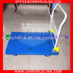 Steel pallet cart with four wheel platform hand tools trolley