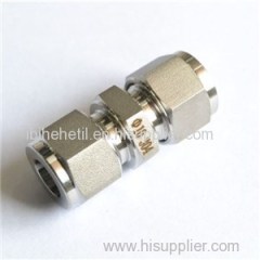 High Quality Stainless Steel Two Ferrules Straight Union