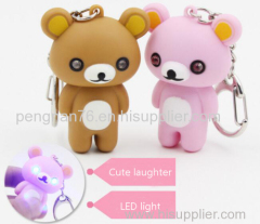 Promotional customized LED light animal keychain