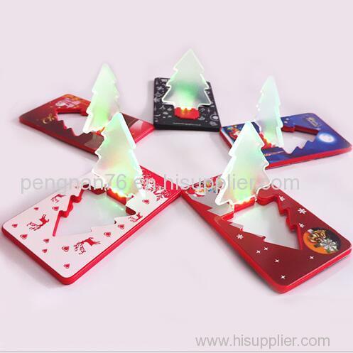New design christmas tree colorful LED lighted card