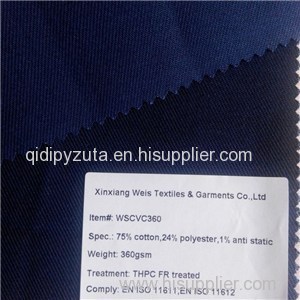 CVC Cotton/polyester Flame Retardant Anti Static Fabric