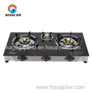 Hot Sales Triple Burner Tempered Glass Kitchen Use Cookware Gas Stove