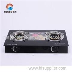 Best Quality Tempered Glass Panel Double Burner Desktop Gas Cooker