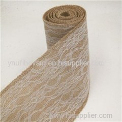 5M Hessian Burlap Ribbon Roll With Lace For DIY Crafts Christmas Decoration