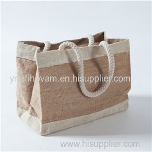 Burlap Jute Tote Shopping Bags On Large Size With Screen Printing