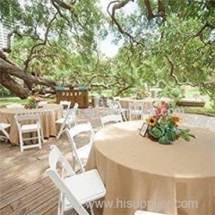 Natural Round Hessian Tablecloth Jute Burlap TableCloth 100%Eco-friendly 120''