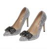 Crystal Tassel Beading Paillette Almond Toe Bridal Pumps Shoes