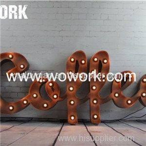 Bar Cafe Decorative Metal Channel Marquee Bulb Logo Letter Lights