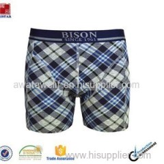 Comfortable Lattice Print Underwear Cotton Elastic Knickers Tight BoxerShorts For Men
