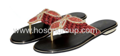 Clip on rhinestone flat slippers