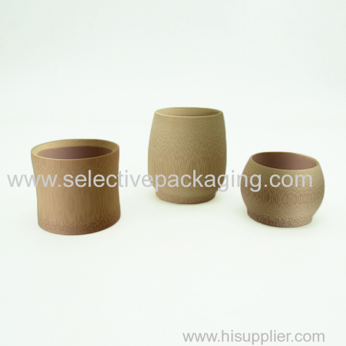 ECO-friend small natural bamboo cup cosmetic cream sample packaging