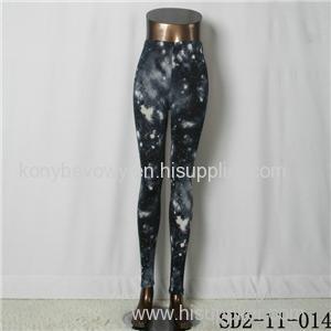 2015 Latest Fashion Knit Diffuse-nebula Black Print Slim Leggings