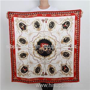 Designer Custom Logo 90*90cm Silk Scarf High Quality Digital Printed Silk Shawl