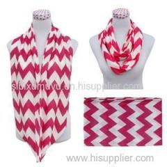 Custom Printing Poly Jersey Cotton Chevron Infinity Scarf