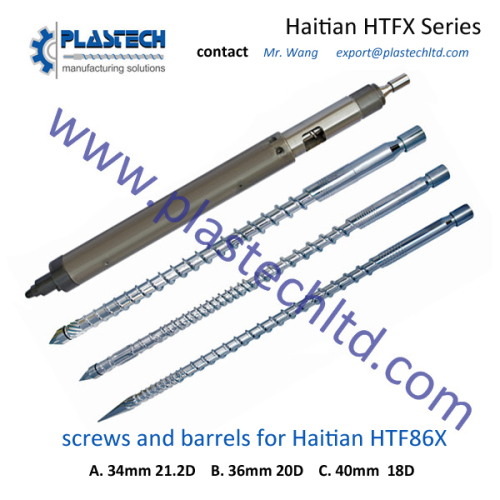 screws and barrels for Haitian HTF86X injection molding machines