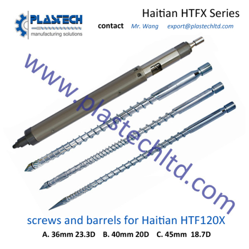 screws and barrels for Haitian HTF120X injection molding machines