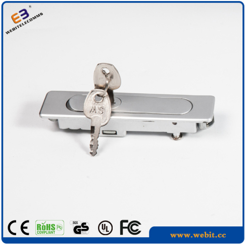 Network cabinet swiveling handle lock