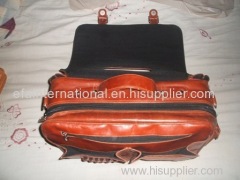 genuine cow leather briefcase messenger bag