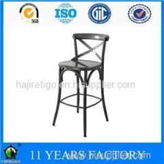 Modern Luxury Metal Powder Coating Cross Back Dining Chair For Bar Shop