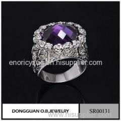 New Products Stainless Steel Ring /925 Silver Ring With Purple Stone Wholesale