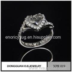 On Line Shopping White Gold CZ Ring 925 /Gemstone Heart Ring