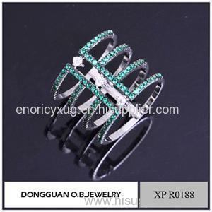 Copper Material Knuckle Ring Jewelry/wholesale Two Stone Ring Designs