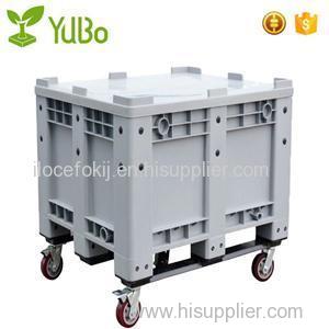 1200*1000mm 100% Virgin HDPE Solid Plastic Pallet Bin With Wheels