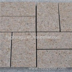 Yellow Granite Cobblestone For Paving On Mesh (G682)