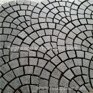 Black Basalt Cobblestone Pavers Setts on Mesh(G684)