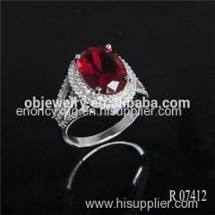 18K/24K Gold Plating Silver 925 Jewelry Sterling Ring /Wedding Ruby Ring