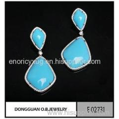 2016 The Newest Designs Jewelry Wholesale Price Imitation Turquoise Jewelry Earring