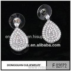 18K White Gold Cluster Drop Diamond Earring/Stud Earrings Jewelry