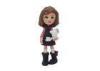 Custom Plastic Figures Toys Lovely Girl Doll Toys With Bead Light Brown Hair