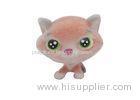 Children Bright Big Eyed Stuffed Animal Cat Toys With Long Flocking Touch