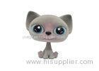 Small Cartoon Flocked Animal Toys Colorful Cat Stuffed Toy With Big Ear PVC