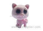 Cartoon Pink Flocked Animal Toys Big Bright Eyes Kitten Stuffed Animals Style