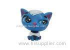 3D Customized Mini Plastic Cat Figures 5cm Blue / Purple For Kids Playing